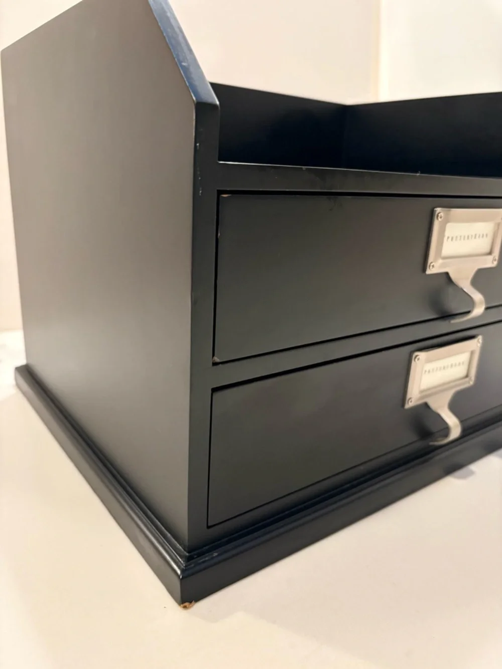 Pottery Barn Bedford Two Drawer Desk Organizer Black Office Storage Organization
